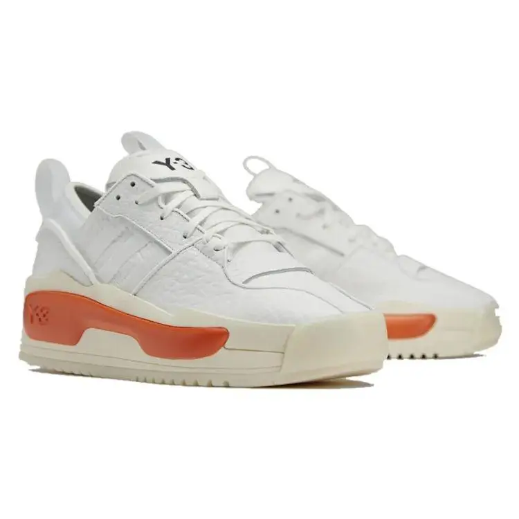 Y-3 Hokori 2 Bianco Arancione Sneakers Unisex Bianco Nucleo Bianco Crema HR1976 46 miniatura 4