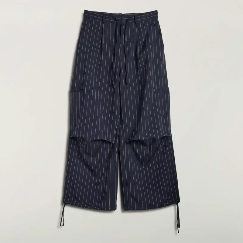 Y-3 PINSTRIPE UT STRAIGHT LEG Trousers Black miniatura 2