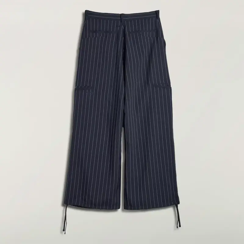 Y-3 PINSTRIPE UT STRAIGHT LEG Trousers Black miniatura 3