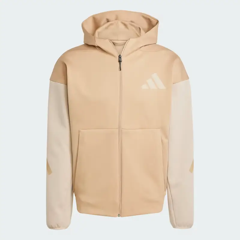 Z.N.E. adidas Felpa con cappuccio e zip integrale Warm Sandstone miniatura 4