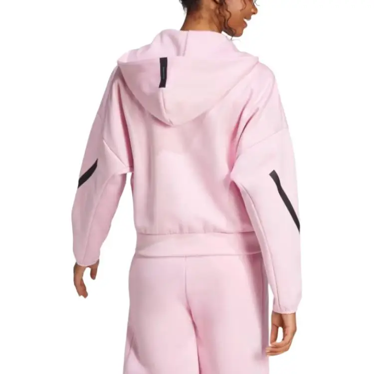 Z N E Felpa con Cappuccio Full-Zip Rosa Vero Donna Streetwear JC5393 M miniatura 4