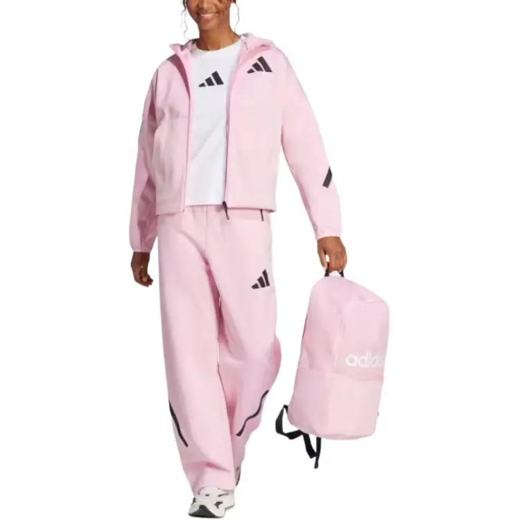 Z N E Felpa con Cappuccio Full-Zip Rosa Vero Donna Streetwear JC5393 S miniatura 5