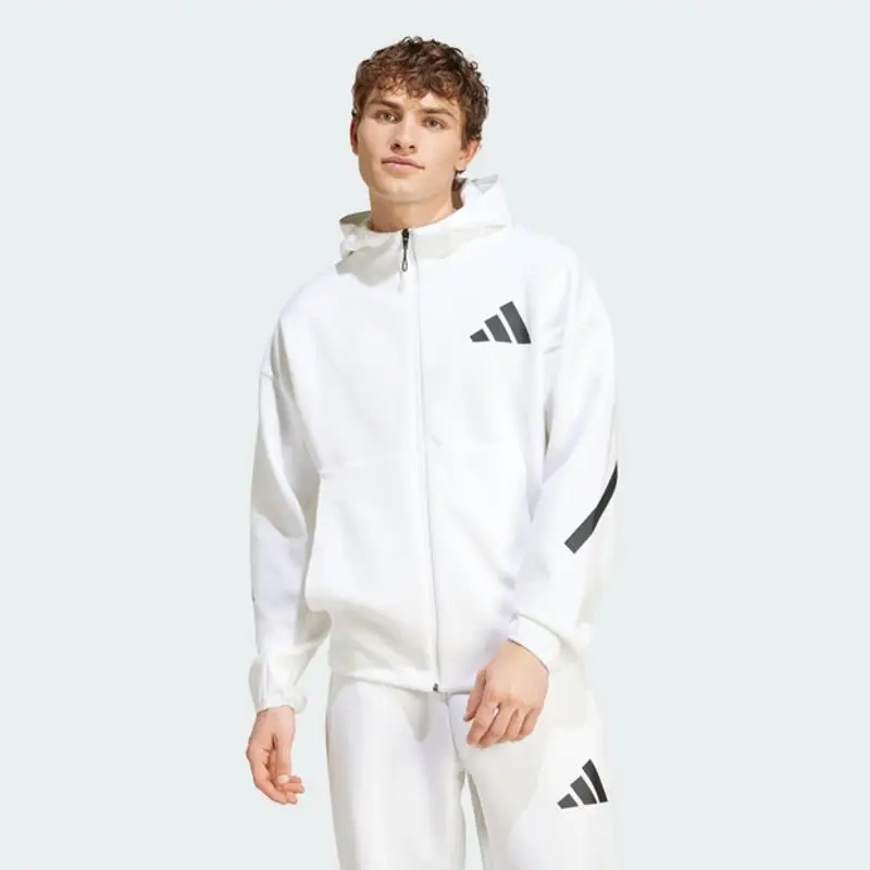 Adidas Z.n.e. Full-zip Hooded Track male Giacche - Bianco - Poly Mesh - Foot Locker