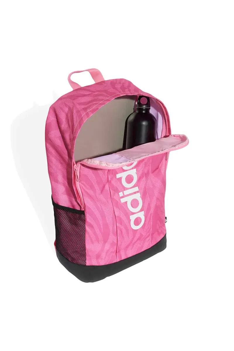 Zaino rosa con stampa animalier e logo verticale Adidas LIN G BPK W [ROSA] miniatura 3
