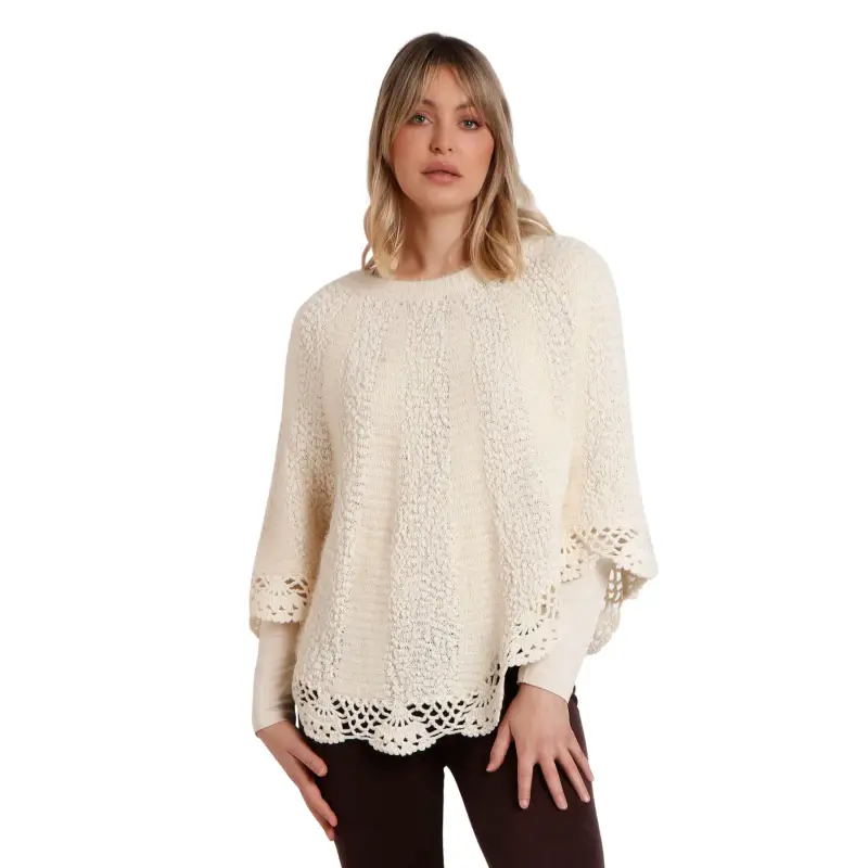 Poncho lavorato donna Admas Liso Romantic