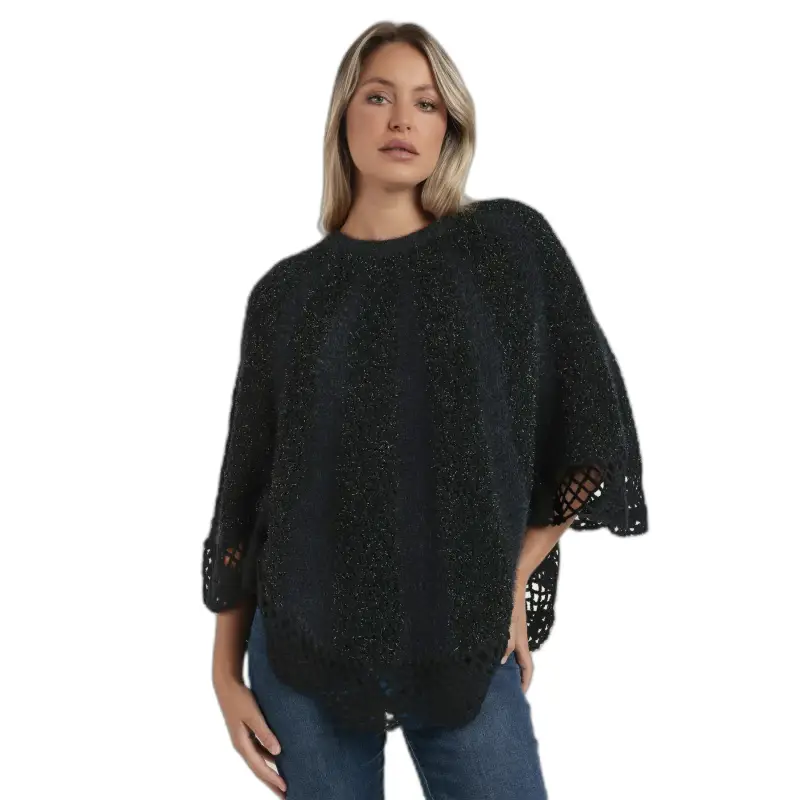 Poncho lavorato donna Admas Liso Romantic