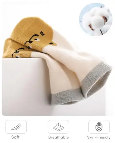 Adorel Calzini Antiscivolo Bambini Neonati confezione da 6 Animale Adorabile 0 miniatura 3