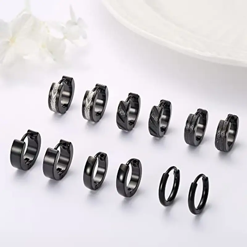 ADRAMATA Orecchini Uomo Nero 1597821 miniatura 3