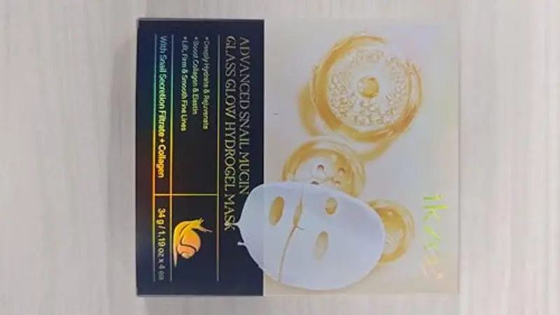 Advanced Snail Mucin Glass Glow Hydrogel Mask, Bio Collagen Real Deep Mask Overnight, riduce al minimo i pori, riduce miniatura 2