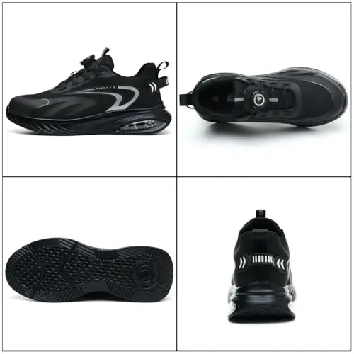 AEKYIWL Scarpe Antinfortunistiche Uomo Donna Scarpe da Lavoro Leggere Traspiranti Comode Scarpe Sicurezza con Lacci miniatura 2