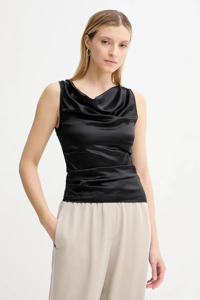 blusa con una miscela di seta CAMILLE donna colore nero TO555452