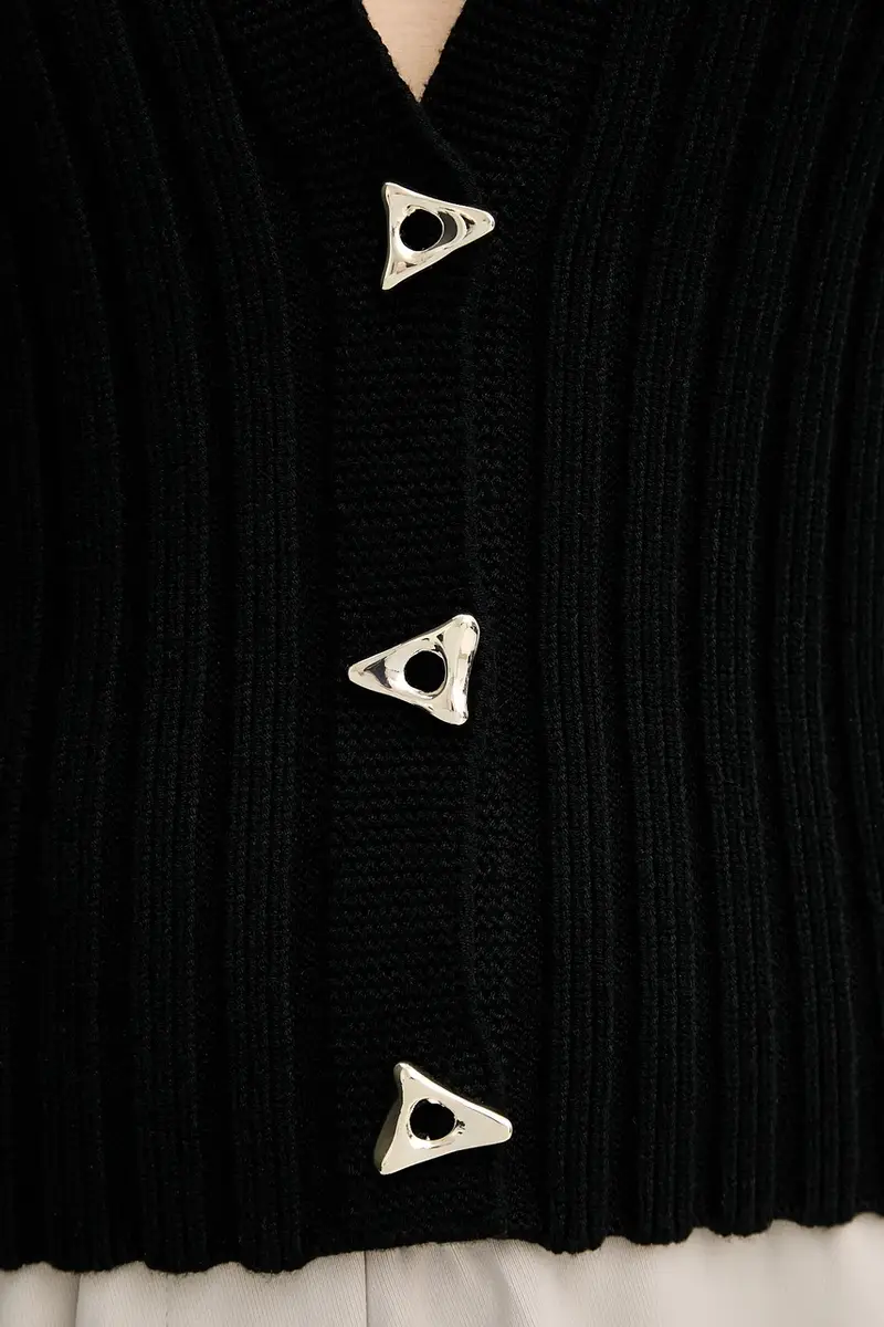 Aeron Cardigan Donna Nero 3636256 miniatura 5