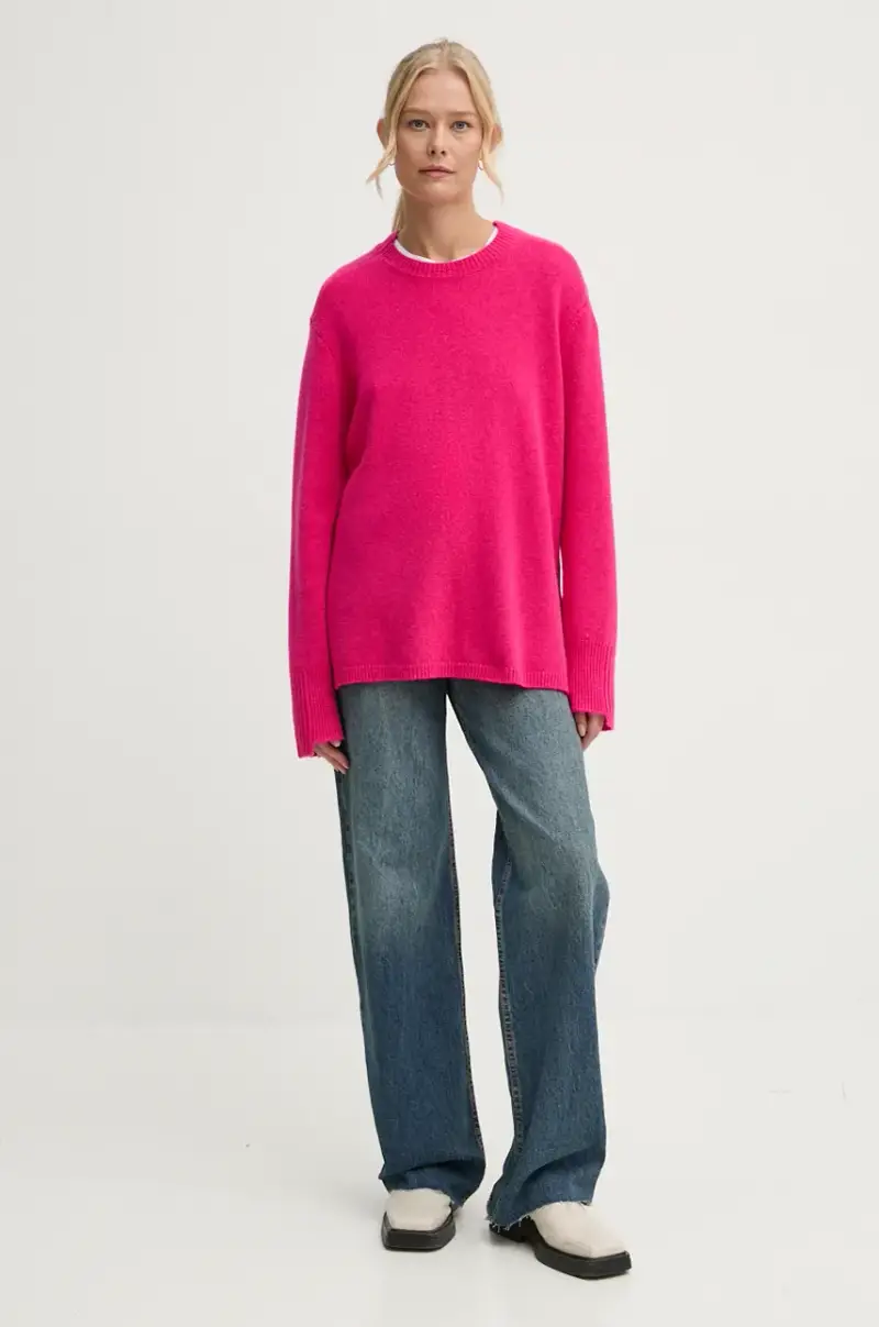 maglione in cachemirie colore rosa PU267548 miniatura 2