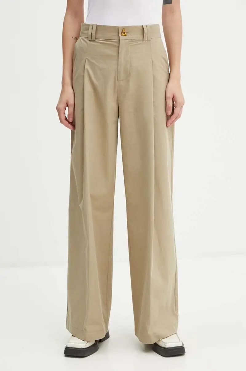pantaloni in cotone colore beige PFPA249512