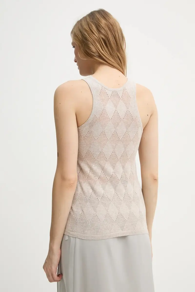 top con aggiunta di lino KISMET colore beige TO479561 miniatura 3