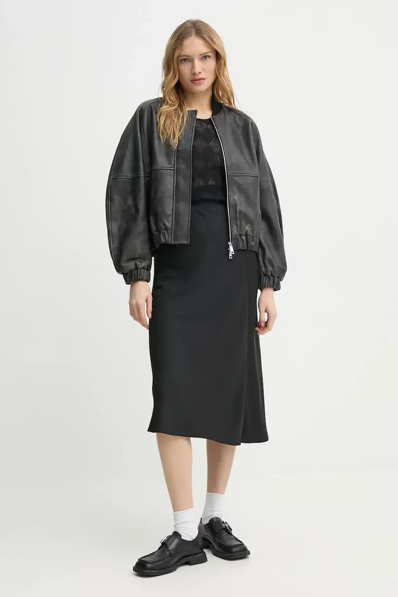 top con aggiunta di lino KISMET colore nero TO479561 miniatura 2