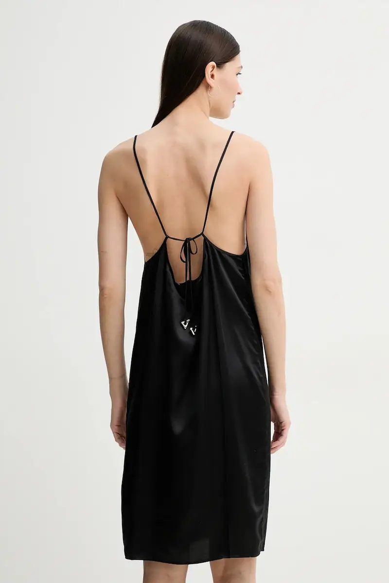 vestito con aggiunta di seta ABACO colore nero DR581452