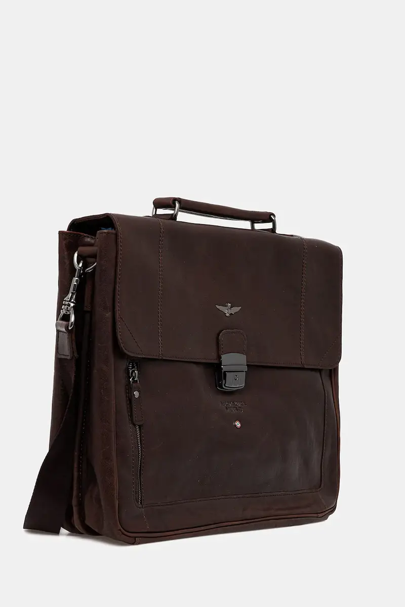 borsa in pelle Marrone miniatura 2