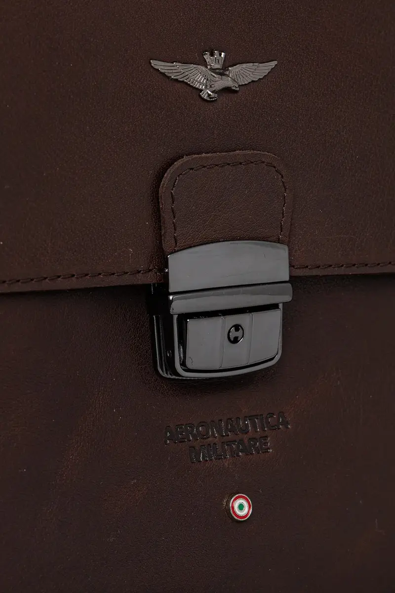 borsa in pelle Marrone miniatura 3