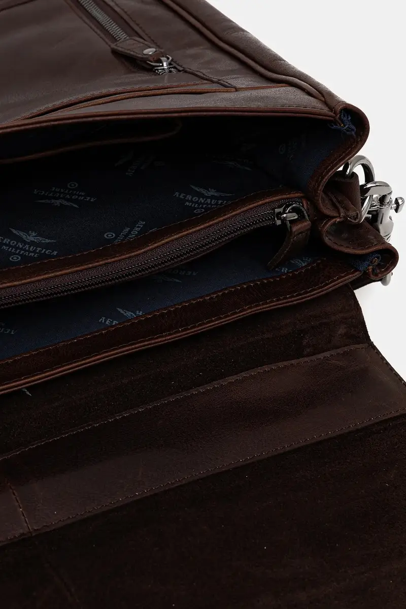 borsa in pelle Marrone miniatura 5