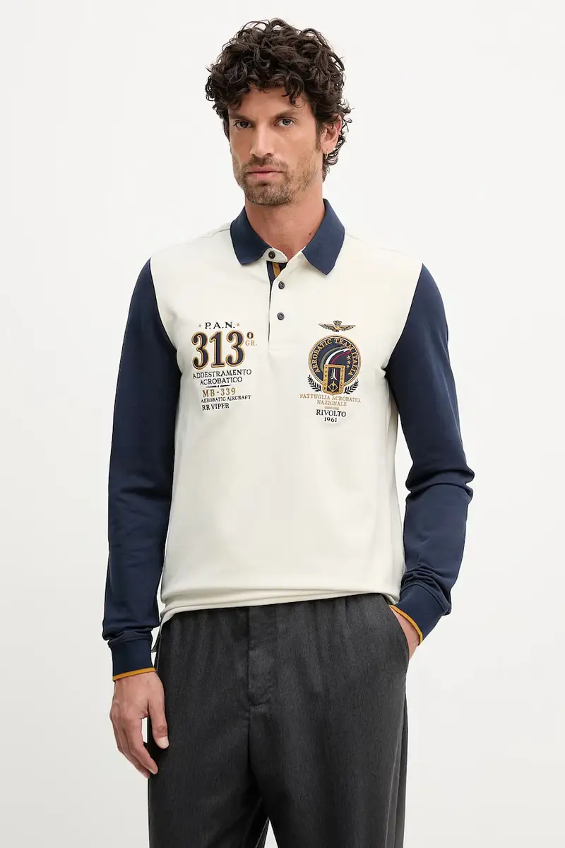 camicia a maniche lunghe colore beige PO1890UP00400