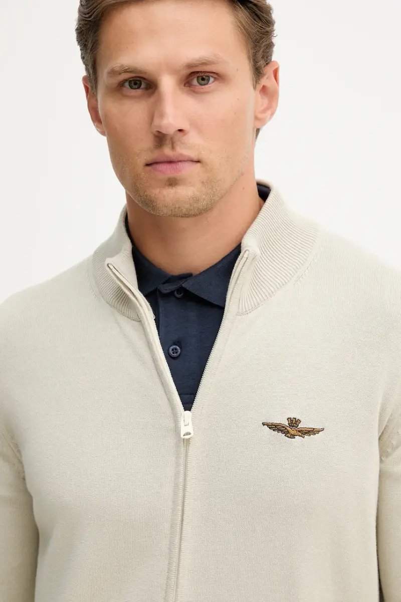 Aeronautica Militare Cardigan Beige 4094144 miniatura 4