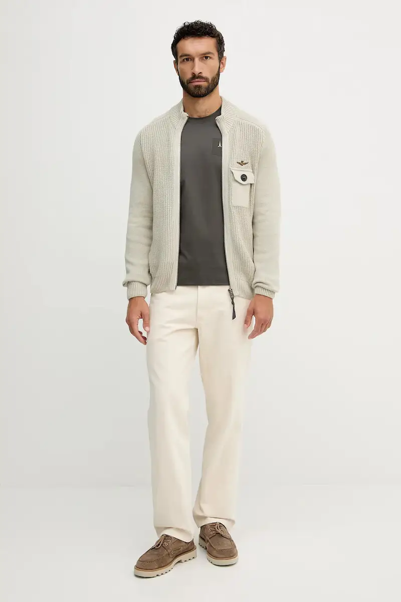Aeronautica Militare Cardigan Uomo Beige 3764976 miniatura 2