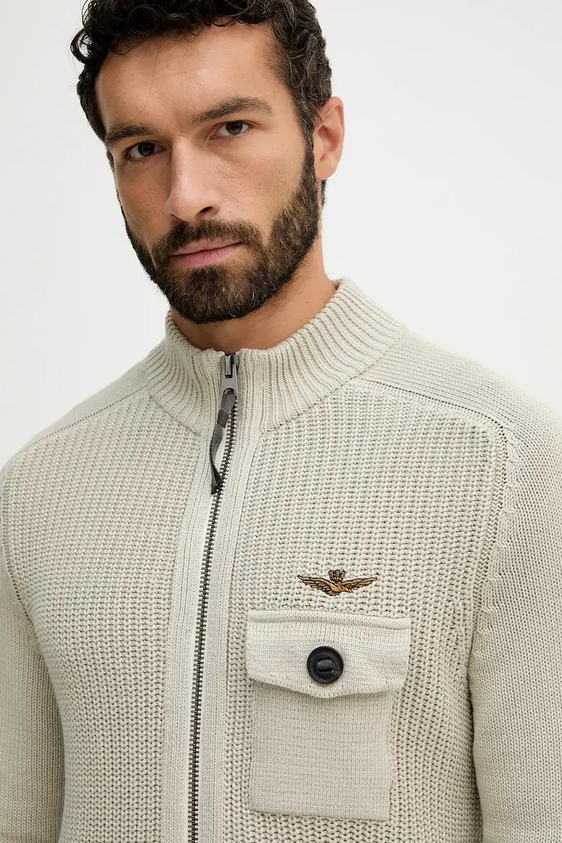 Aeronautica Militare Cardigan Uomo Beige 3764976 miniatura 4
