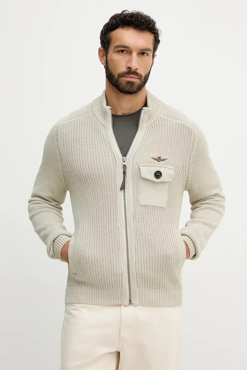 Aeronautica Militare Cardigan Uomo Beige 3764976