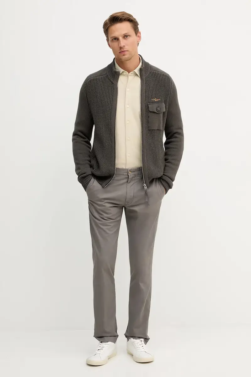 Aeronautica Militare Cardigan Uomo Grigio 3770143 miniatura 2