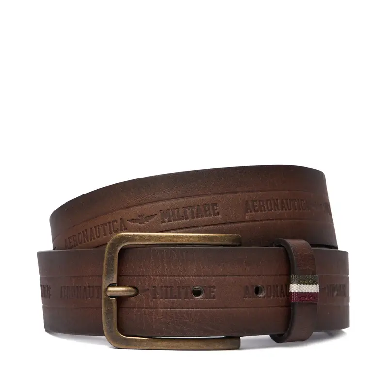 Aeronautica Militare Cintura da Uomo Verde in Pelle