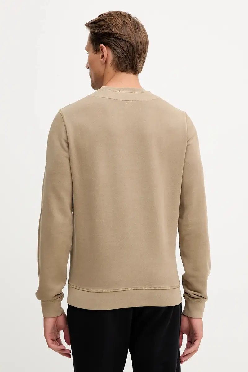 felpa in cotone uomo colore beige con applicazione FE2054UF00665 miniatura 3