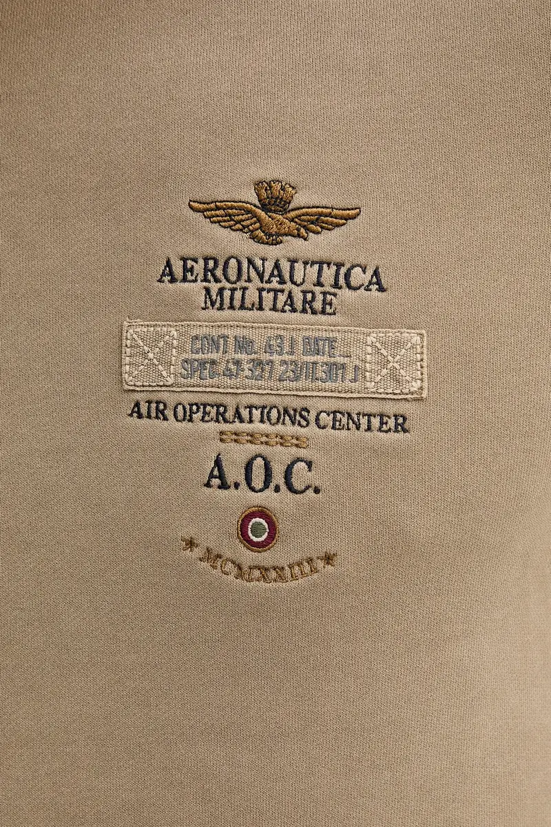 felpa in cotone uomo colore beige con applicazione FE2054UF00665 miniatura 5