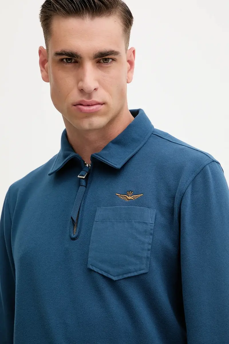 felpa uomo colore blu con applicazione FE2067UF00668 miniatura 4