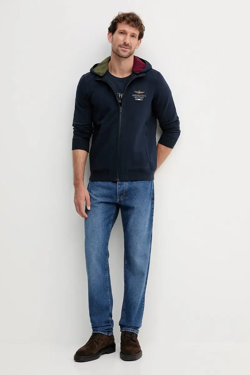 felpa uomo colore blu navy con cappuccio FE2078UF00662 miniatura 2