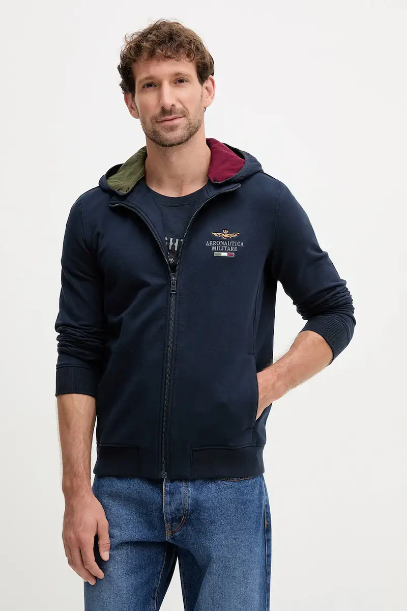 felpa uomo colore blu navy con cappuccio FE2078UF00662