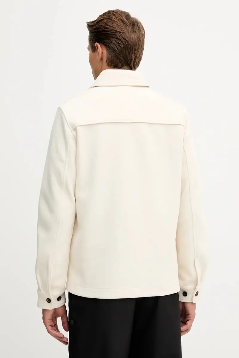 giacca camicia con aggiunta di cotone colore beige AC0035UL00902 miniatura 3