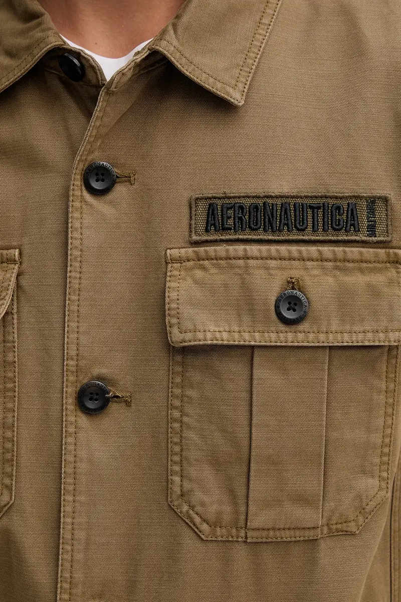 giacca-camicia di cotone colore verde AC0036UCT04233 miniatura 5