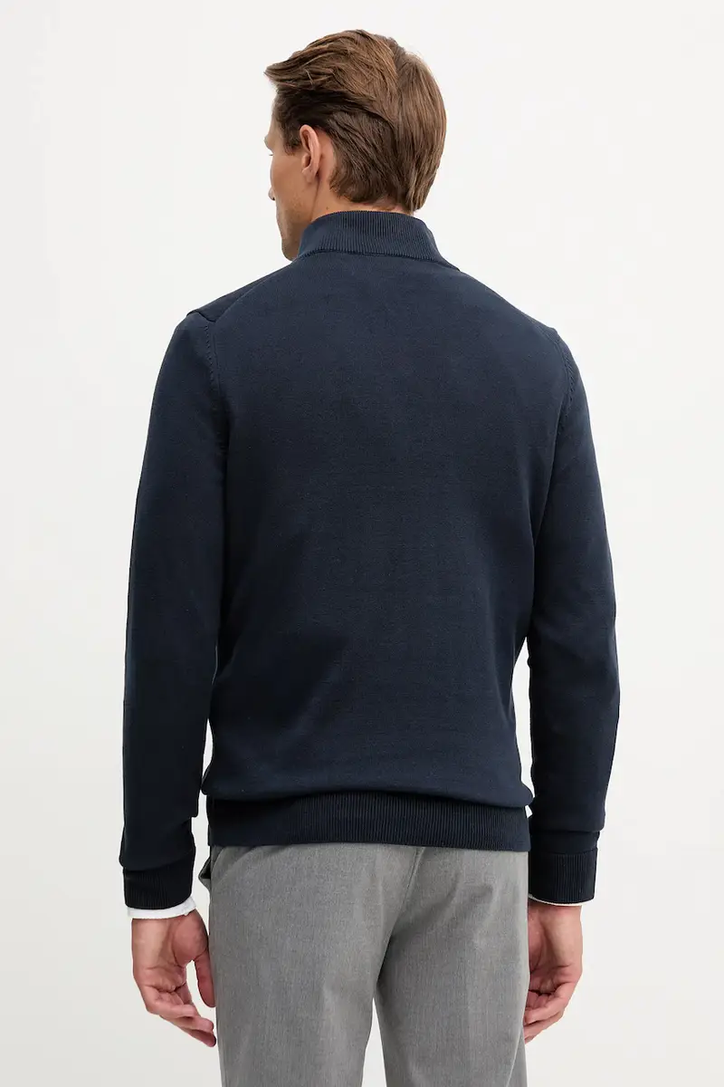 maglione in cotone Blu navy miniatura 3
