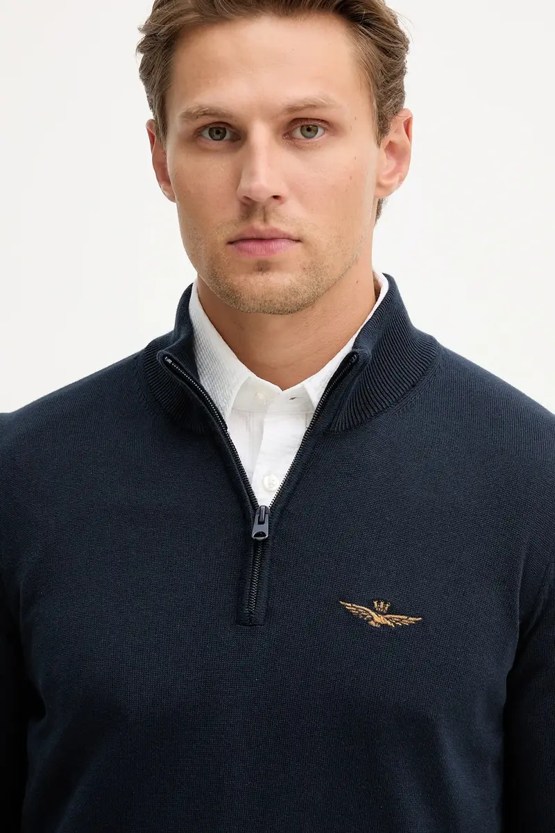 maglione in cotone Blu navy miniatura 4