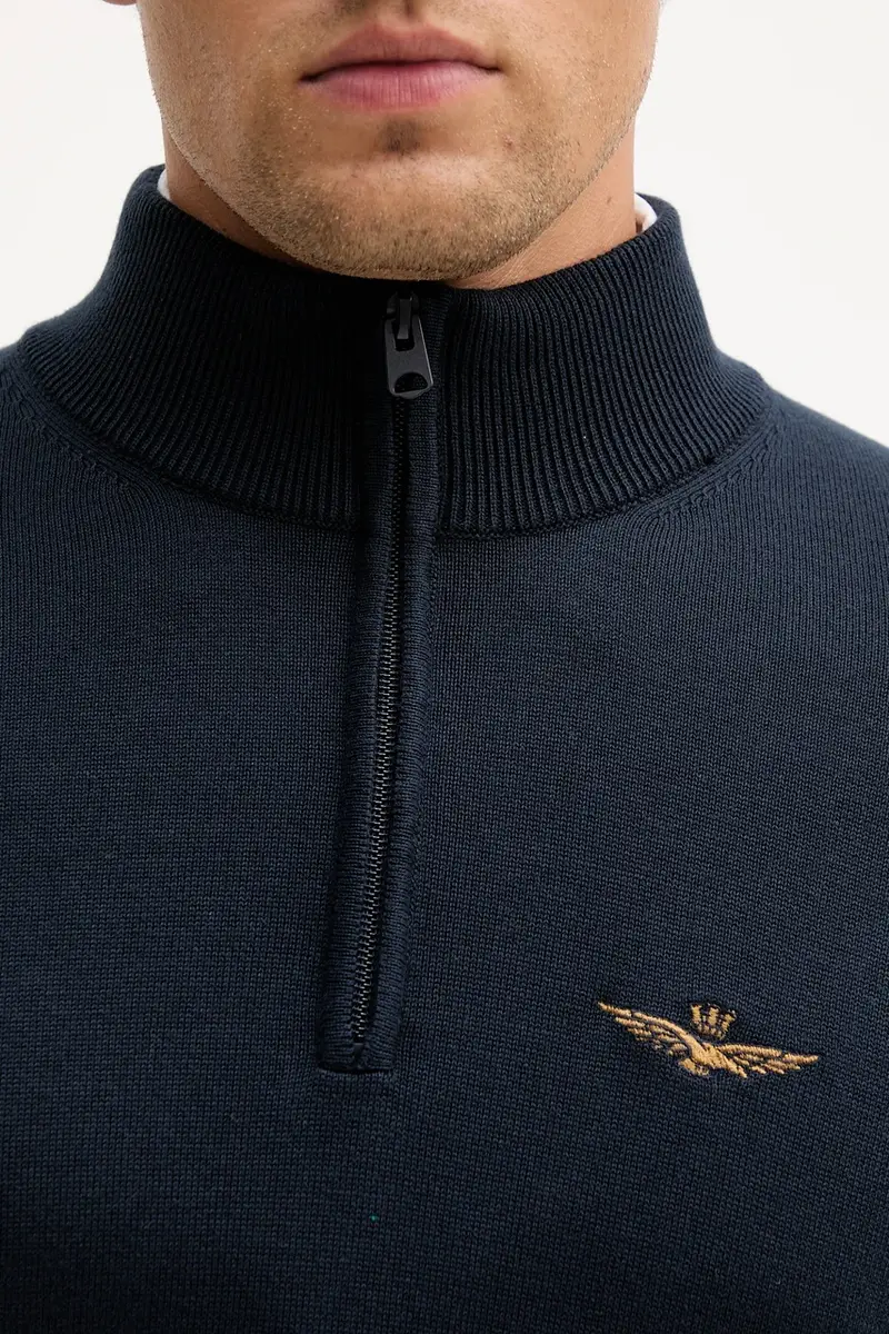 maglione in cotone Blu navy miniatura 5