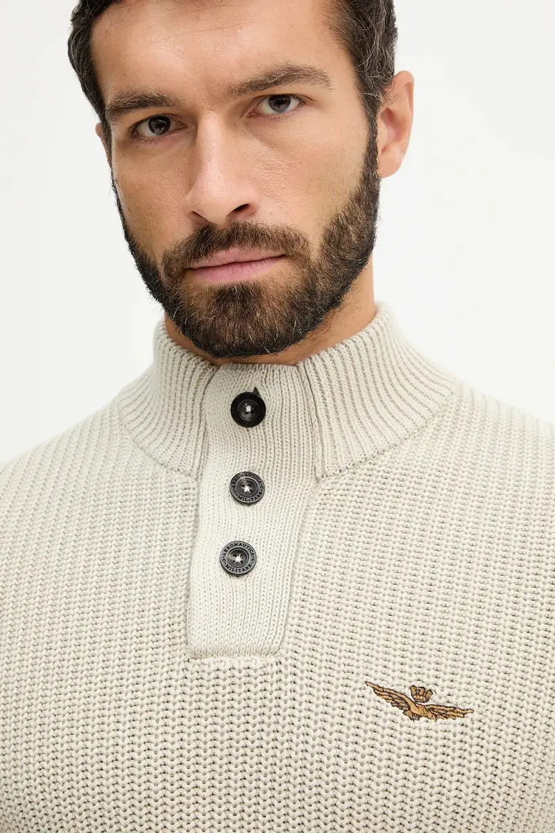 maglione in cotone uomo colore beige MA1572UL00409 miniatura 4