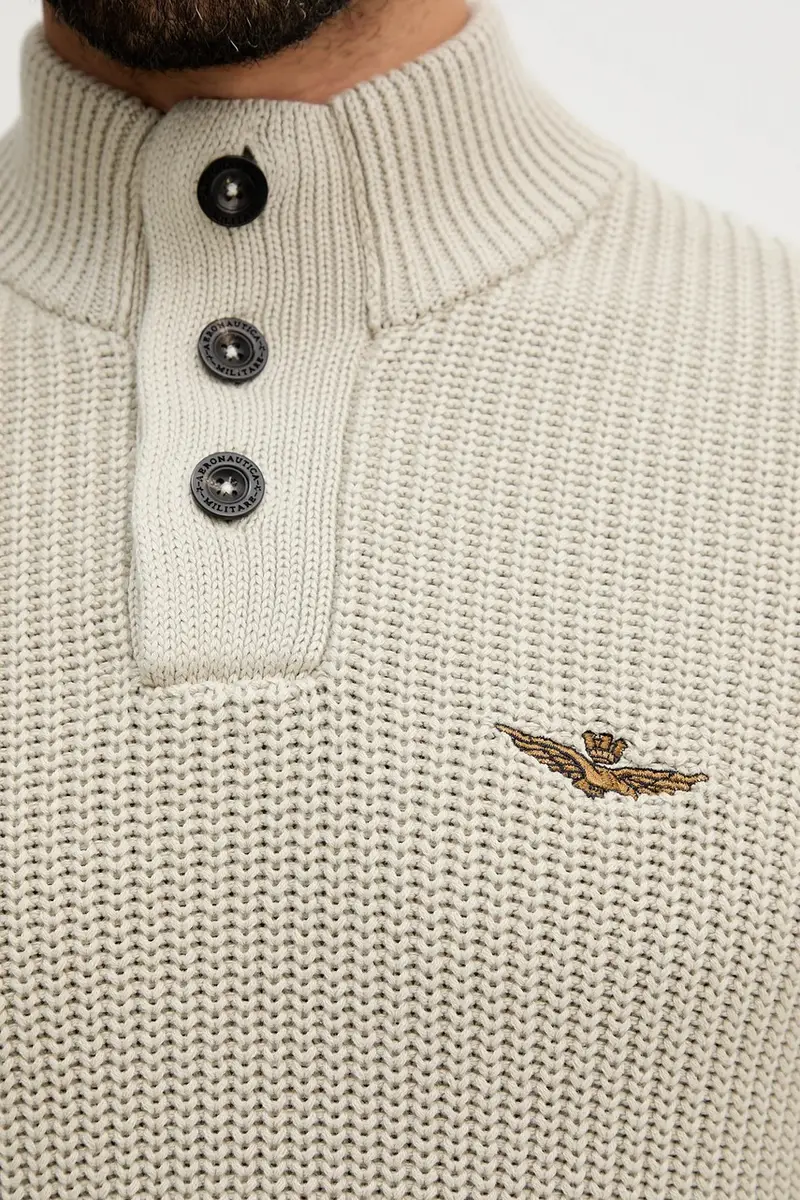 maglione in cotone uomo colore beige MA1572UL00409 miniatura 5