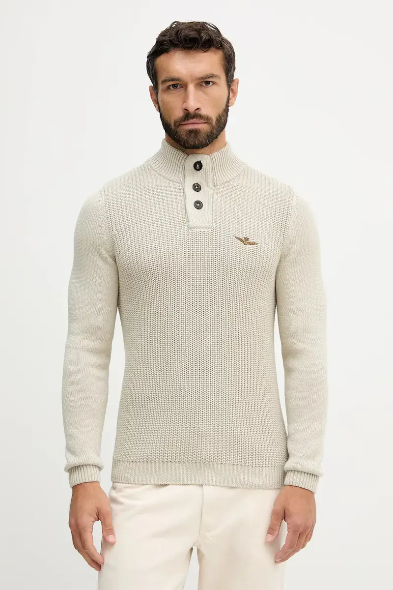 maglione in cotone uomo colore beige MA1572UL00409