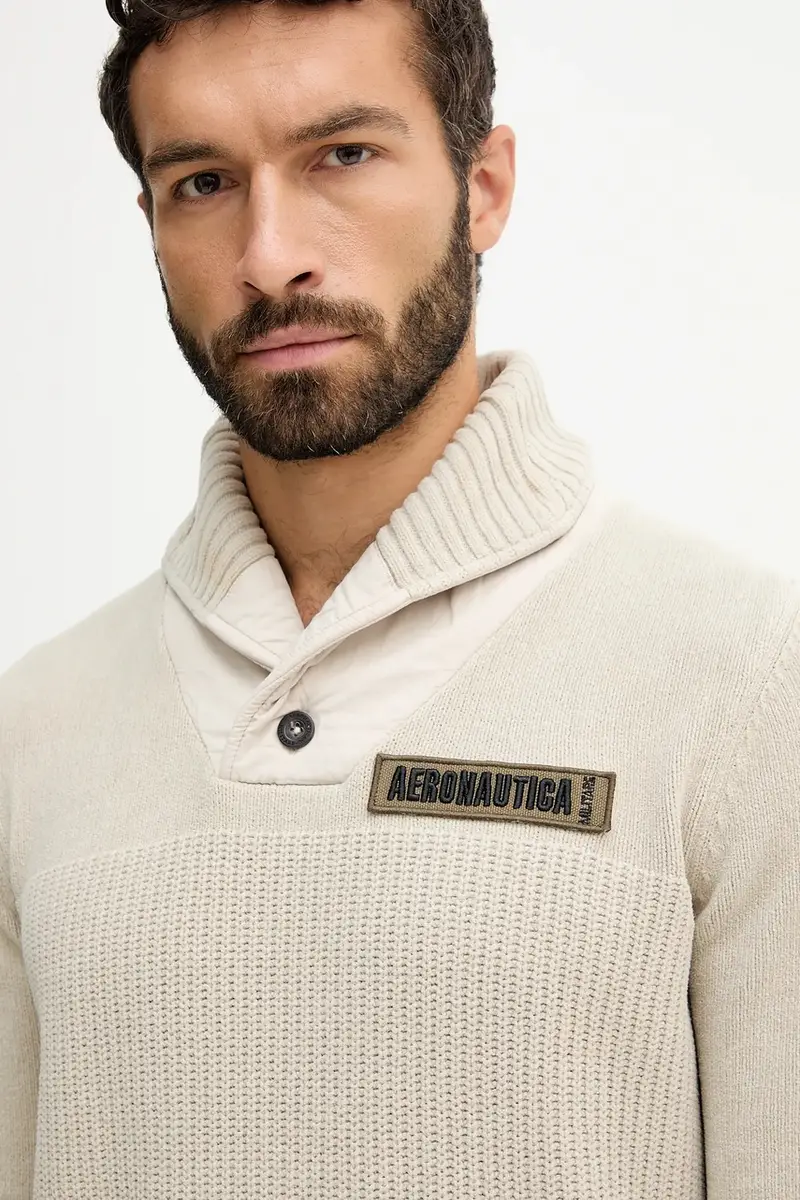 maglione in cotone uomo colore beige MA1574UL00539 miniatura 4