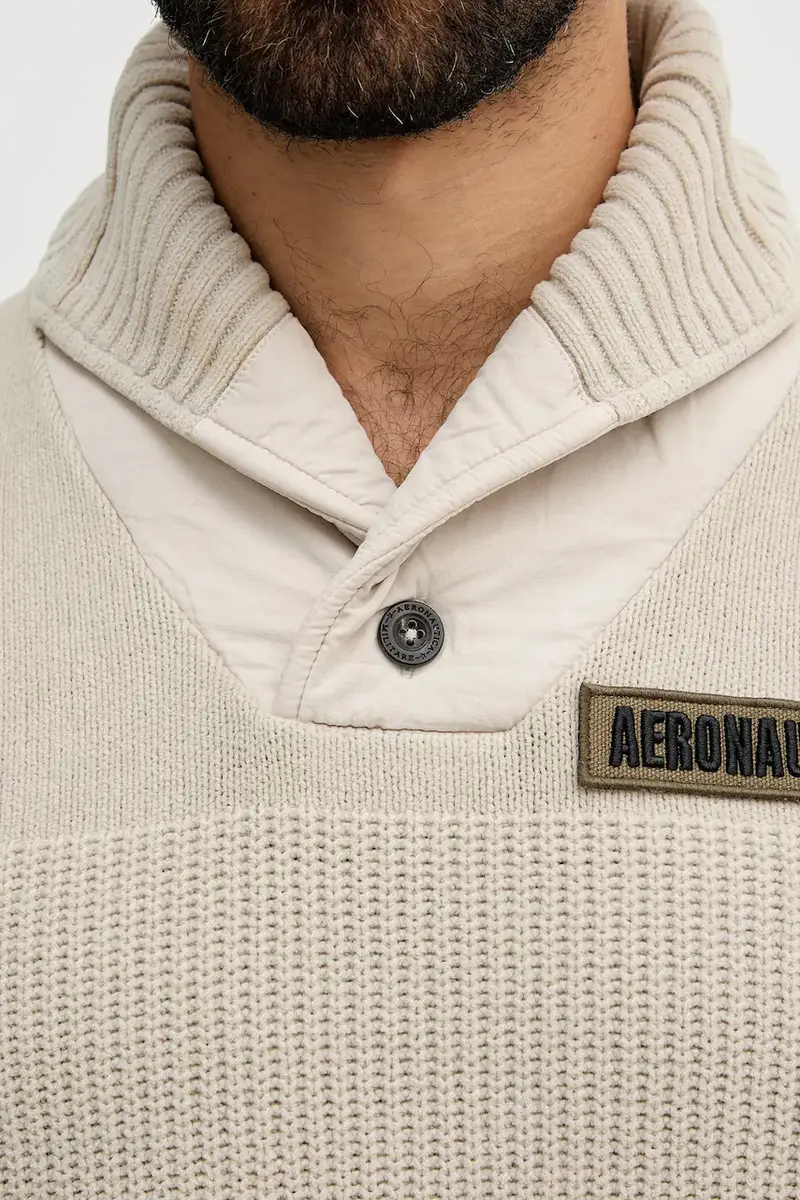 maglione in cotone uomo colore beige MA1574UL00539 miniatura 5