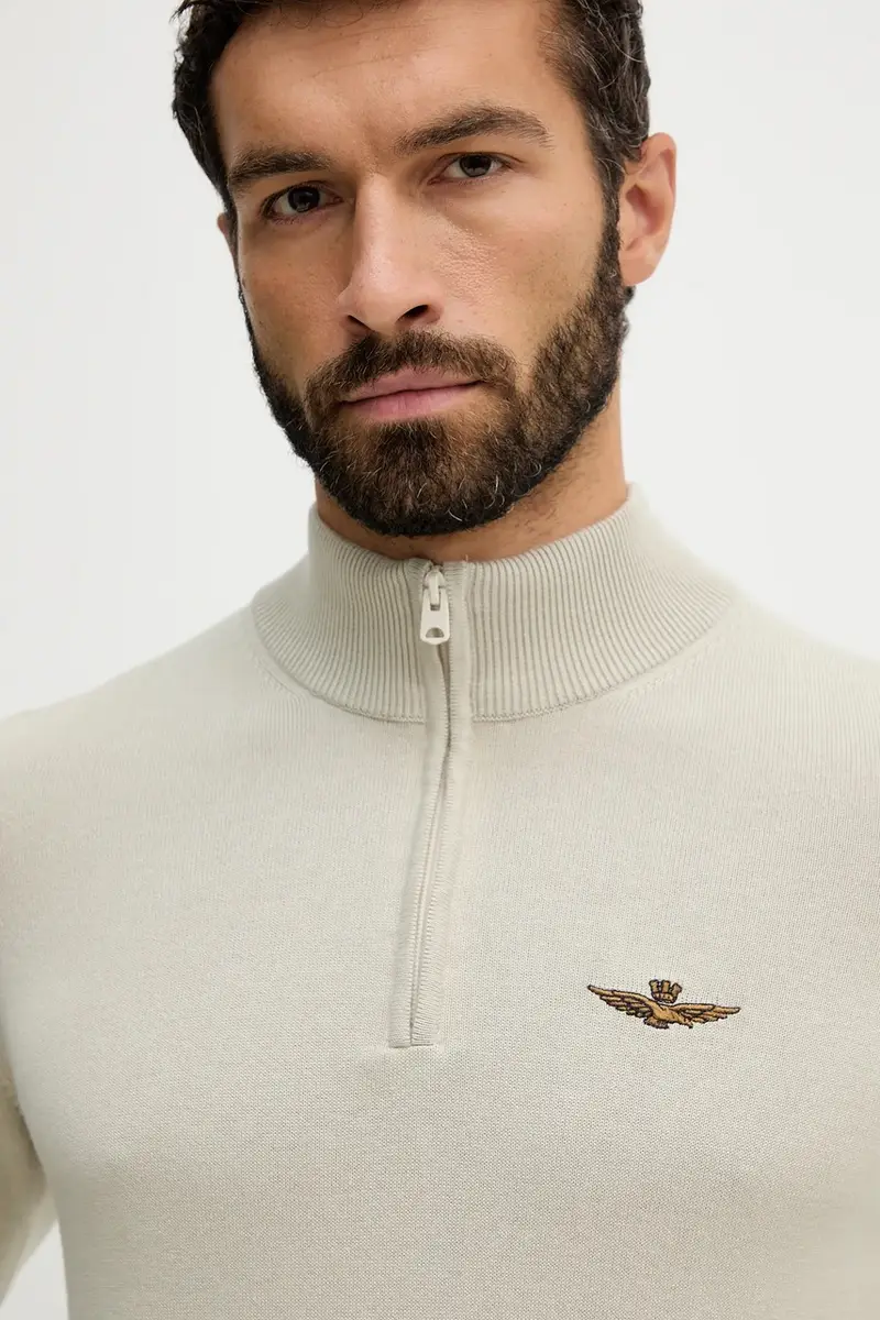 maglione in cotone uomo colore beige MA1578UL00506 miniatura 4