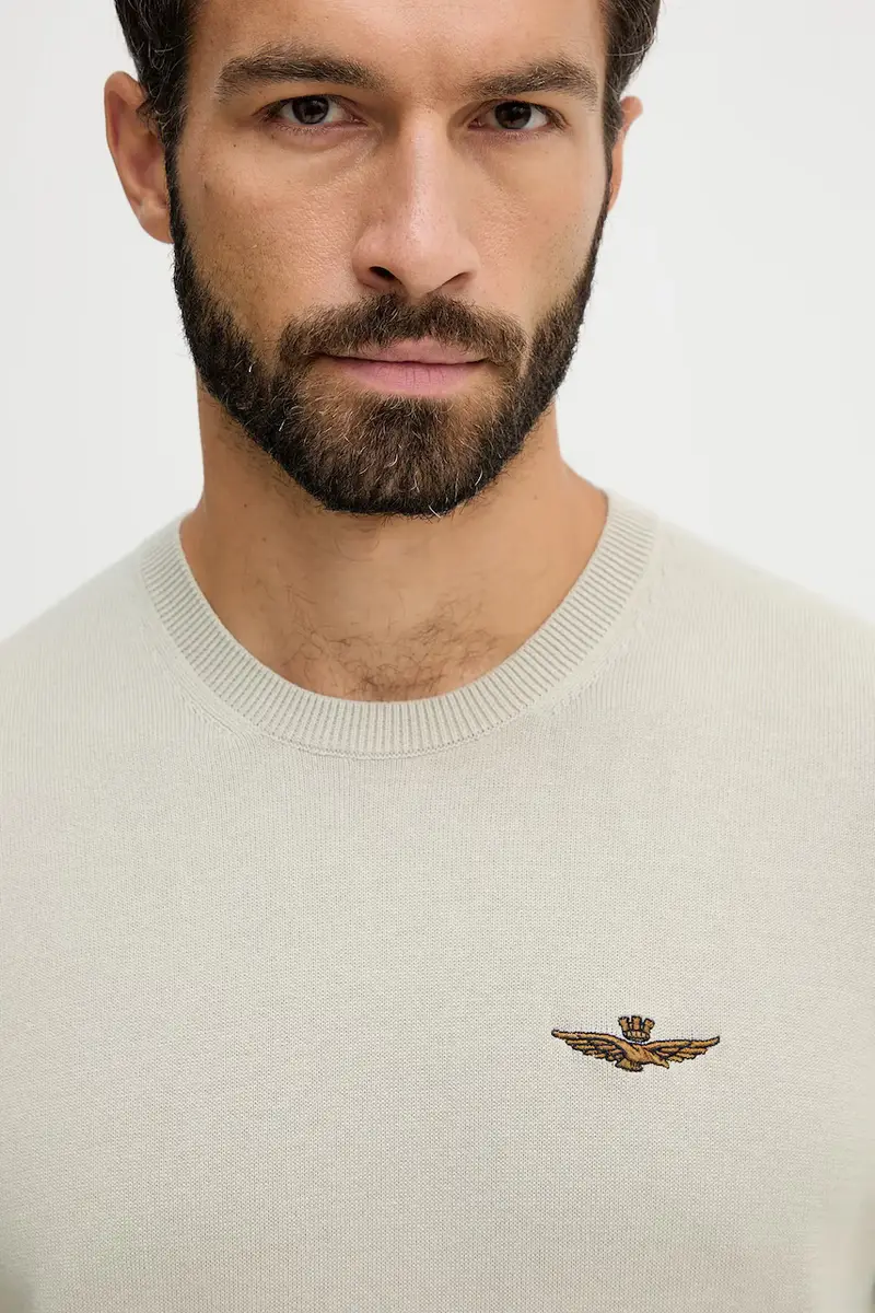 maglione in cotone uomo colore beige MA1611UL00506 miniatura 4