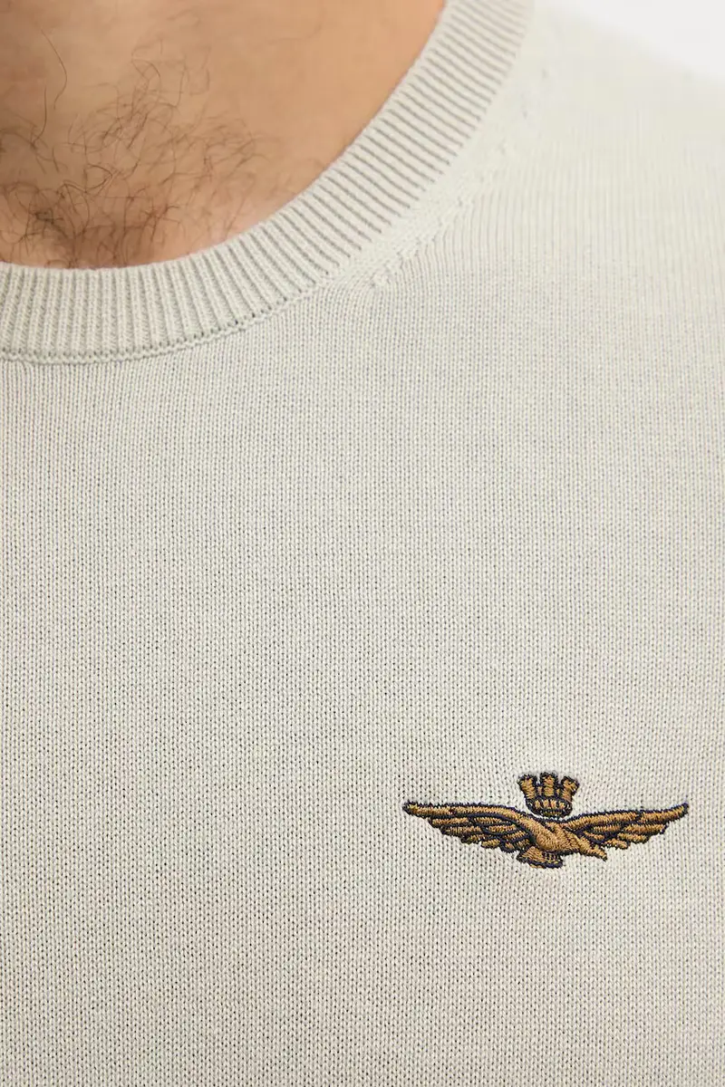 maglione in cotone uomo colore beige MA1611UL00506 miniatura 5