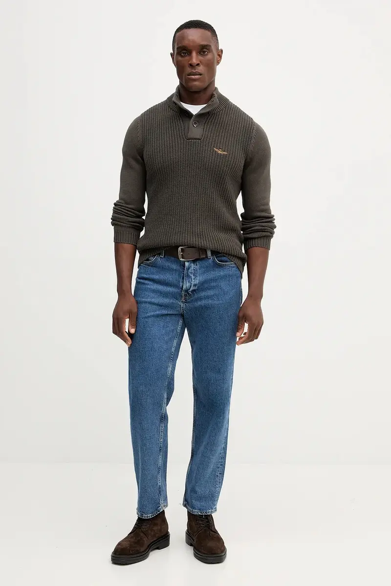 maglione in cotone uomo colore grigio MA1572UL00409 miniatura 2